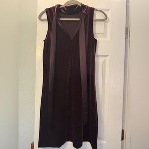 Ann Taylor maroon/red velvet high neck dress